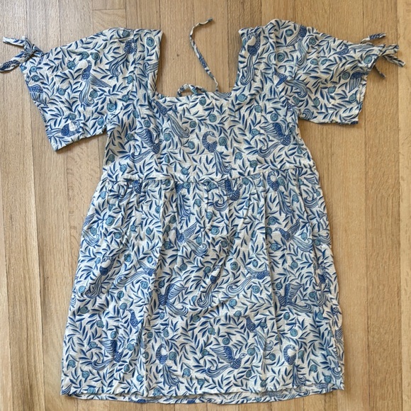 EUC Banjanan Girls printed dress, blue/white, sz 8 - Picture 6 of 7